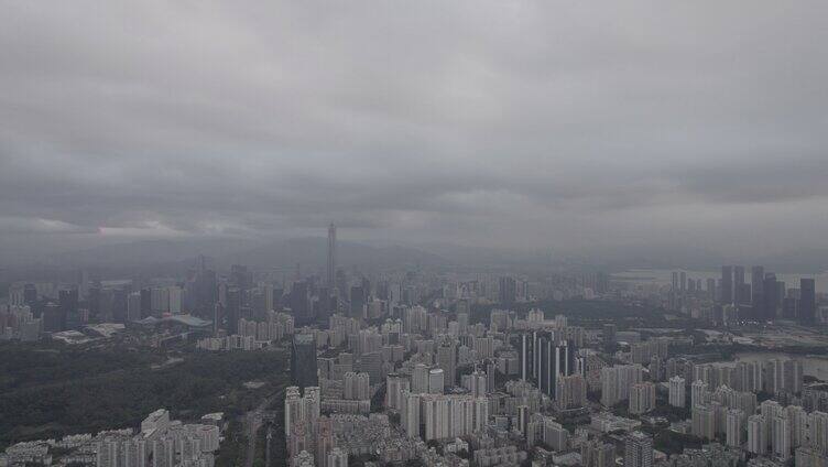 深圳梅林后山航拍福田全景4K