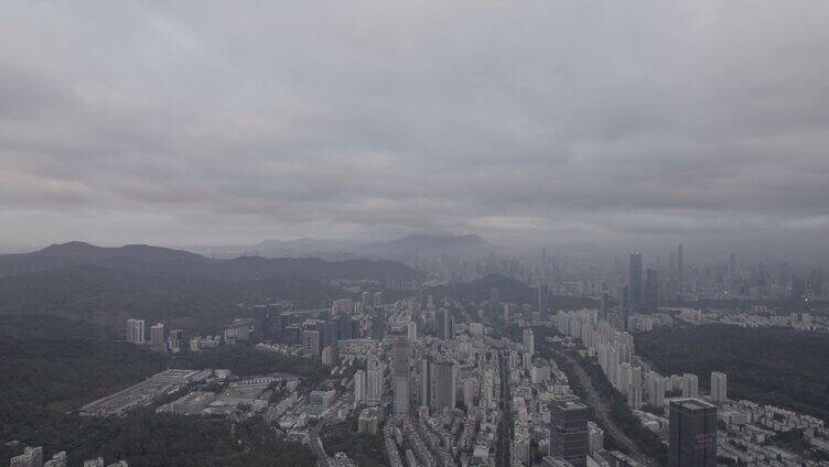 深圳梅林后山航拍福田全景4K