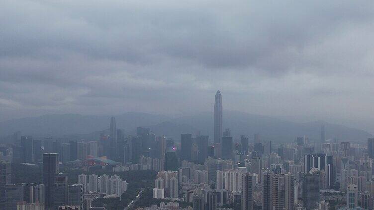 深圳梅林后山航拍福田全景4K