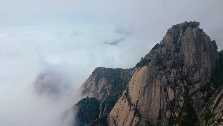 安徽黄山风景区云海航拍延时风景视频素材