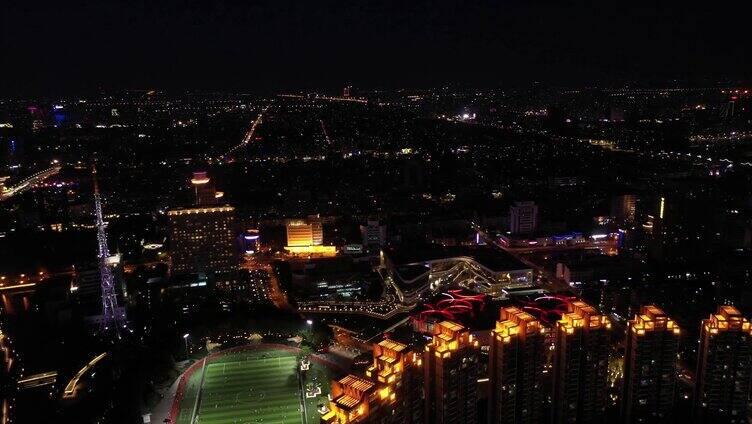 高清航拍苏州城市夜景