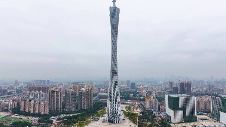 广州海珠区广州塔小蛮腰航拍广东城市地标风