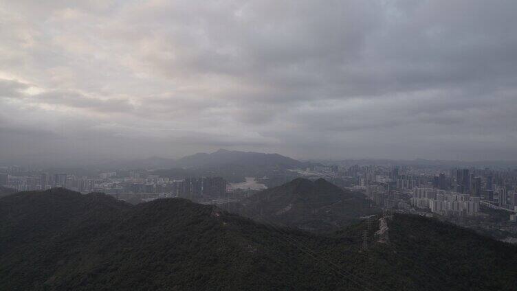 深圳梅林后山航拍福田全景4K