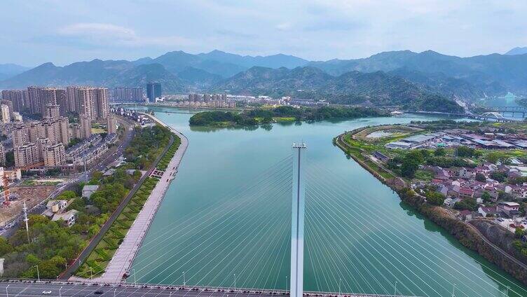 丽水市莲都区航拍城市地标南明湖银泰百货银