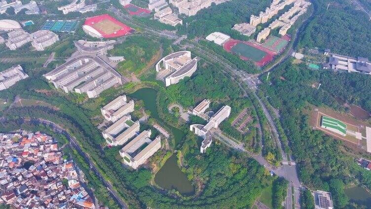 广州大学城航拍广州官洲番禺区广东城市风景