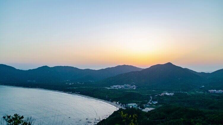 深圳大鹏天文台西涌海滩日落延时