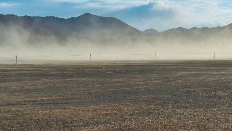 航拍沙尘暴天气