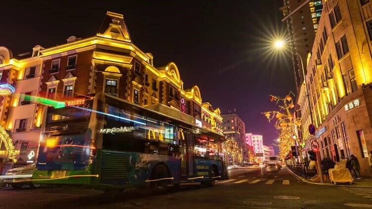 延时合集-中山路夜景逛街里