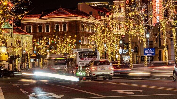 延时合集-青岛中山路逛春天-中山路夜景