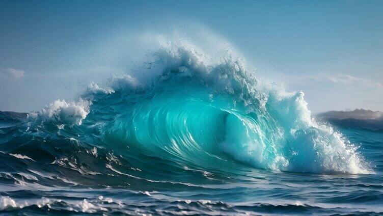 海洋海边海浪特写唯美巨浪浪花