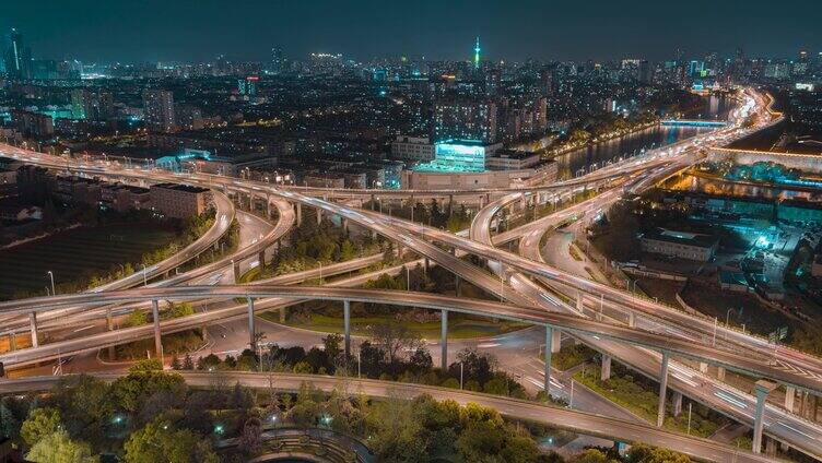 赛虹桥立交_夜景延时