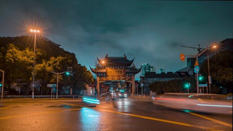 上海老街夜景