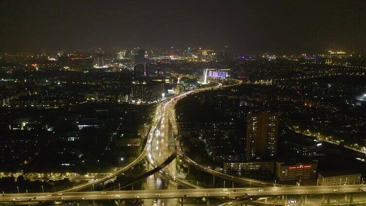 南京双桥门立交夜景延时 (组镜)