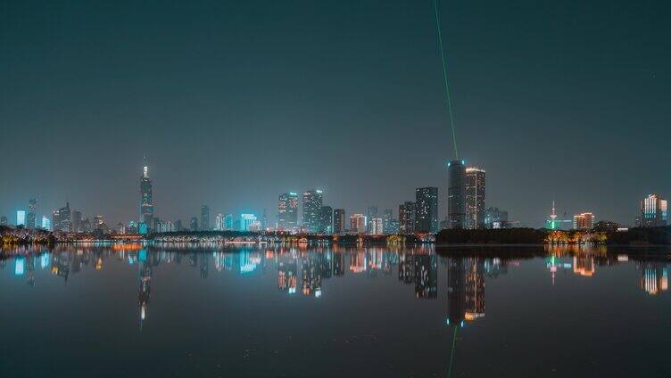 玄武湖公园夜景_南京CBD_夜景延时