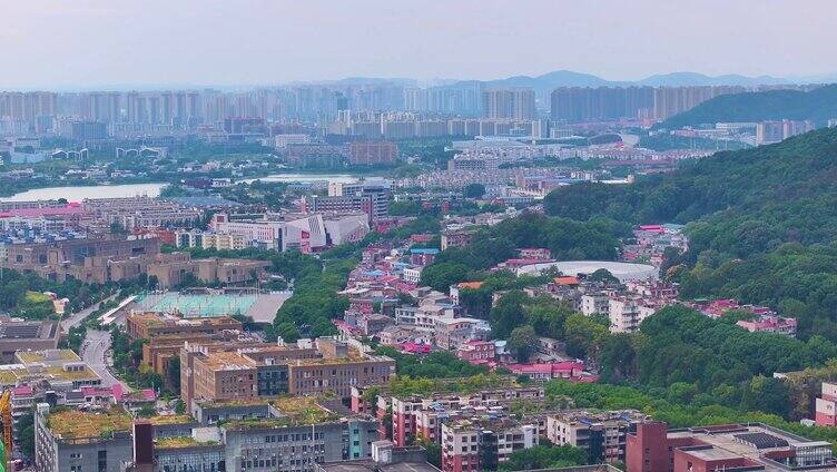 湖南长沙岳麓区湘江橘子洲风景区航拍城市风