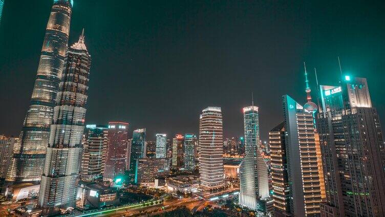 上海CBD上海内透夜景