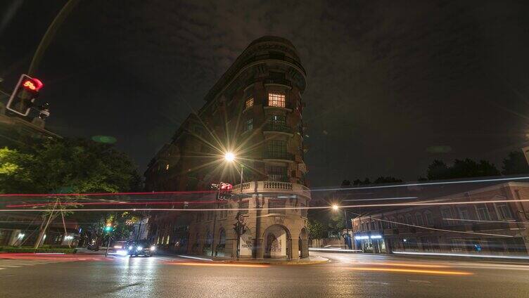 武康大楼夜景 上海地标 百年建筑