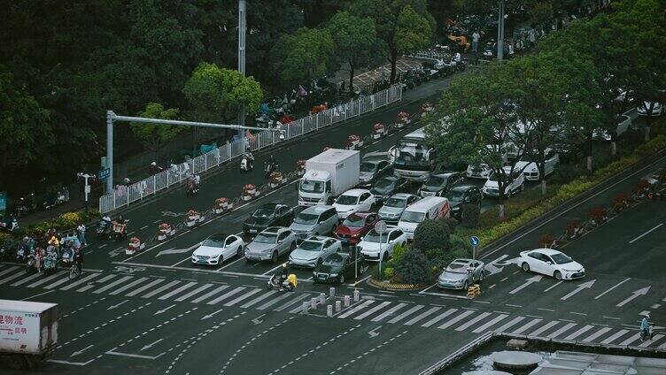 市区路口车流昆明北京路车水马龙延时视频