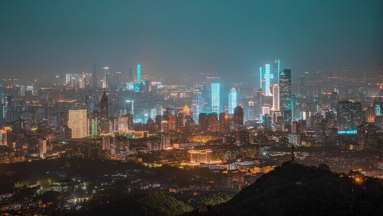 新街口夜景_夜景延时去闪