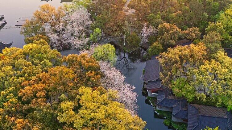 杭州西湖风景航拍