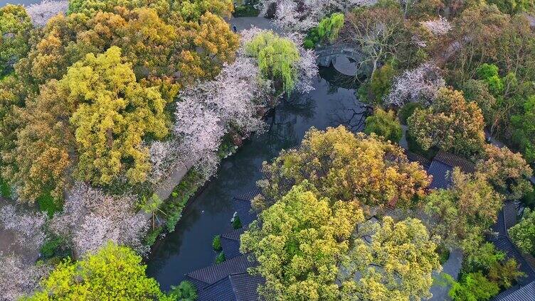 杭州西湖风景航拍