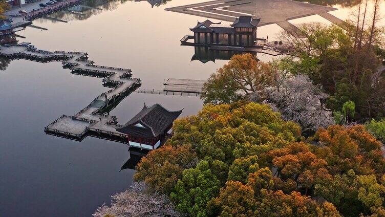 杭州西湖风景航拍