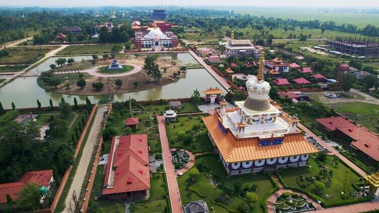 尼泊尔蓝毗尼的寺庙建筑群