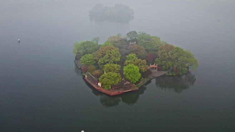 西湖湖心岛航拍