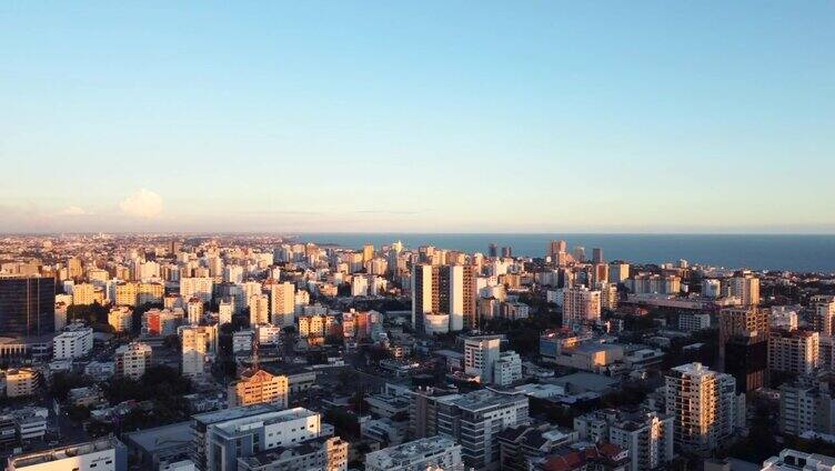 多米尼加共和国圣多明各的空中城市全景