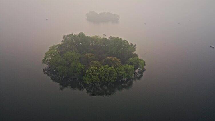 西湖湖心岛航拍