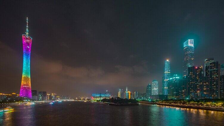 广州塔海心沙夜景