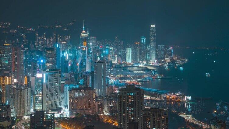 香港CBD夜景 香港繁华夜景