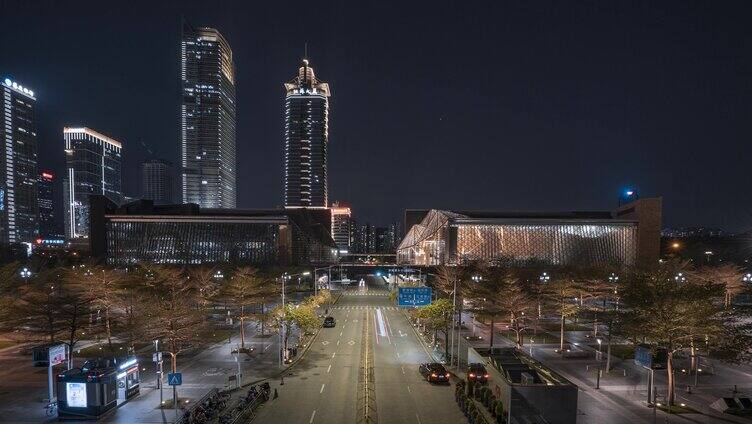 深圳图书馆_深圳音乐厅夜景