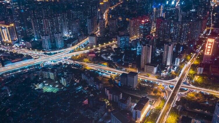 广州车流夜景延时