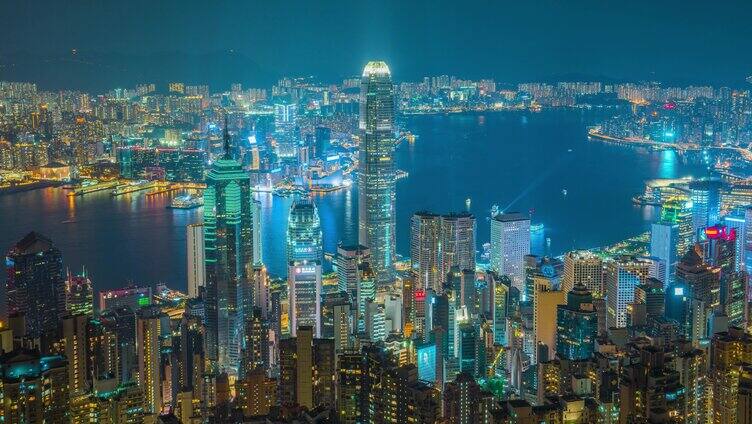 香港夜景延时_香港CBD_香港高楼大厦