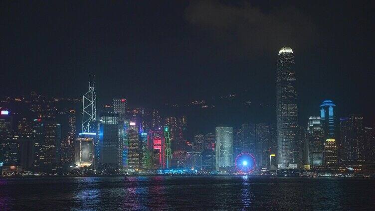 香港CBD建筑群夜景