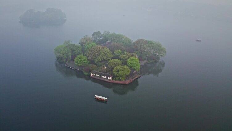 西湖湖心岛航拍