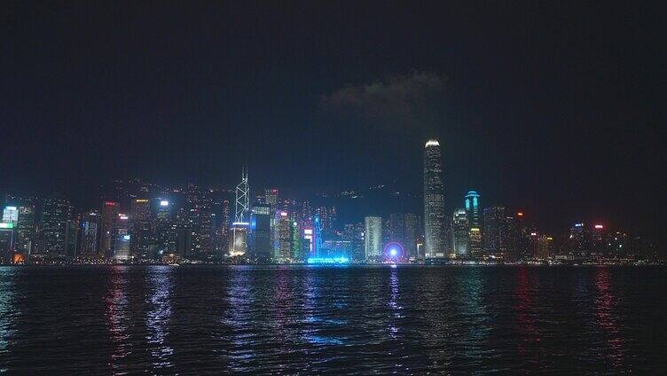 香港维多利亚港大景夜景视频