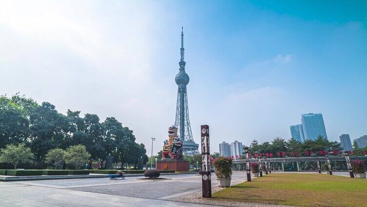 佛山电视塔天空云流延时