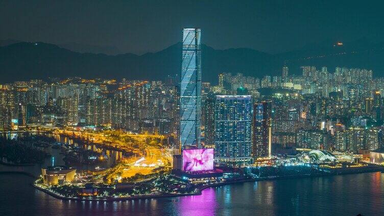 香港天际100夜景_油麻地码头夜景延时