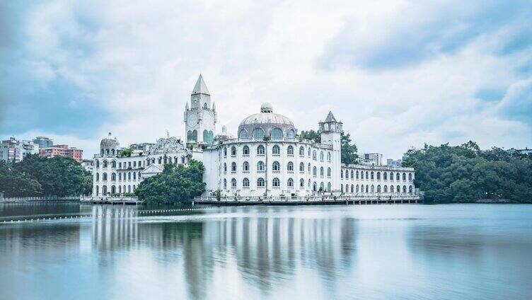 广州园林博物院 湖面天空延时