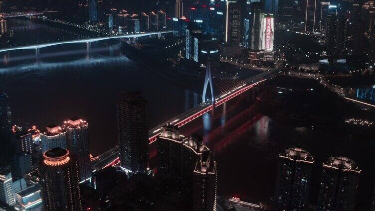 重庆千厮门嘉陵江大桥夜景