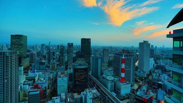 日本大阪天际线和街景系列