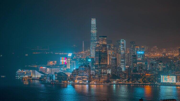 香港九龙半岛夜景_天际100夜景固定延时