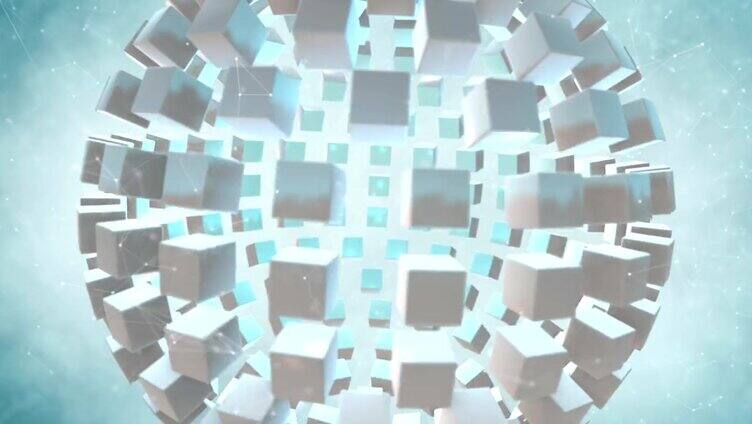 无缝循环抽象立方体背景。