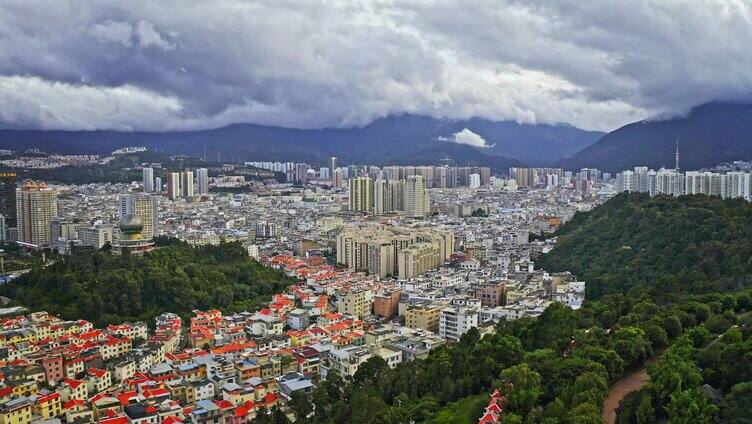 城市高楼大厦云海全景