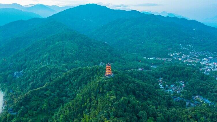 都江堰_玉垒山公园_玉垒阁_夜景