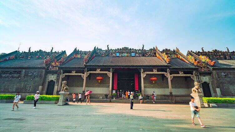 广州_陈家祠_景区_大范围延时