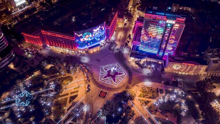 广州海珠广场 人民英雄雕像夜景延时