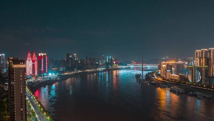 南滨路_长江夜景_重庆双子塔